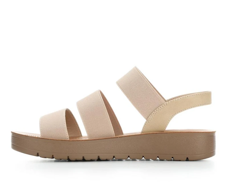 Women's Blue Aura Button Sandals