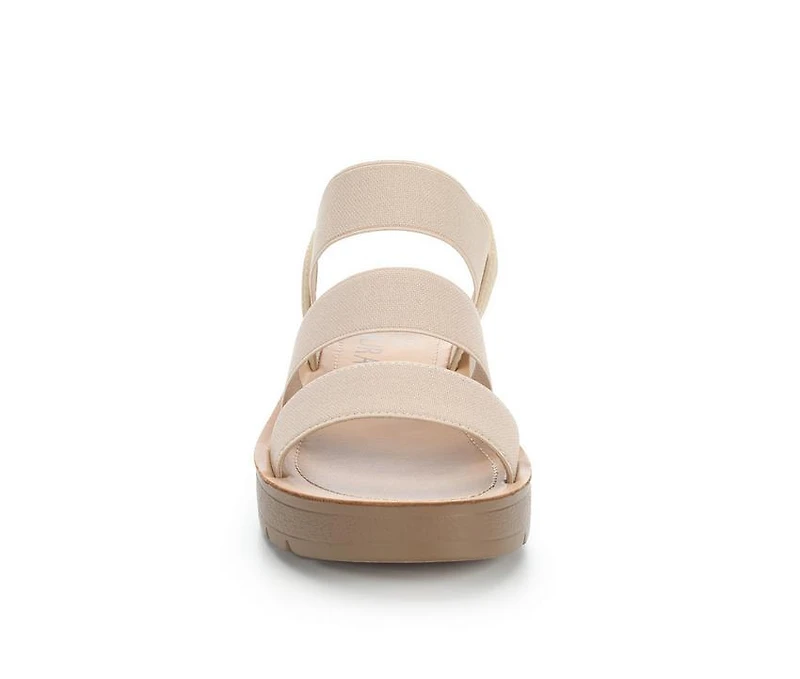 Women's Blue Aura Button Sandals