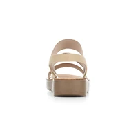 Women's Blue Aura Button Sandals