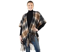 AW Items Plaid Fringe Kimono