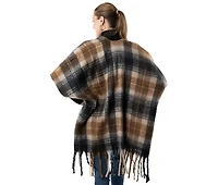 AW Items Plaid Fringe Kimono