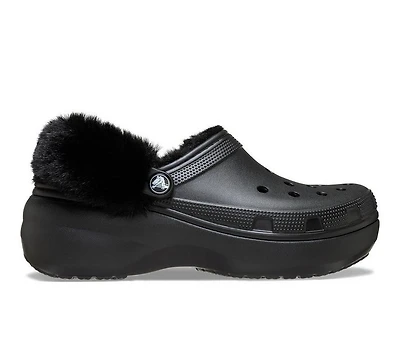Women's Crocs Classic Platform Fuzz Lined Clog Clogs
