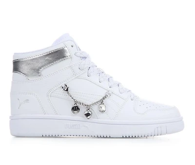 Girls' Puma Rebound Layup Charms Mid Junior Sneakers