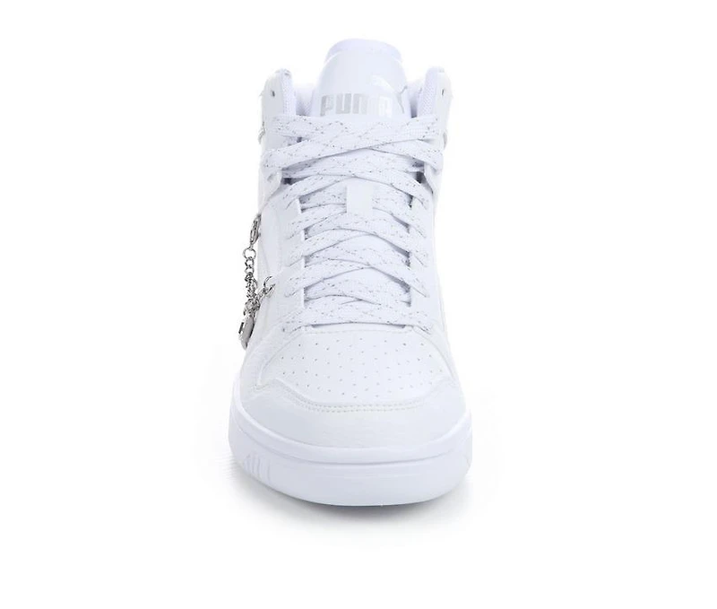 Girls' Puma Rebound Layup Charms Mid Junior Sneakers