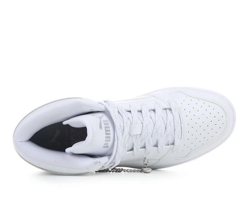Girls' Puma Rebound Layup Charms Mid Junior Sneakers