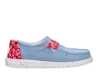 Women's HEYDUDE Wendy Americana Paisley Faded Denim Boat Shoes