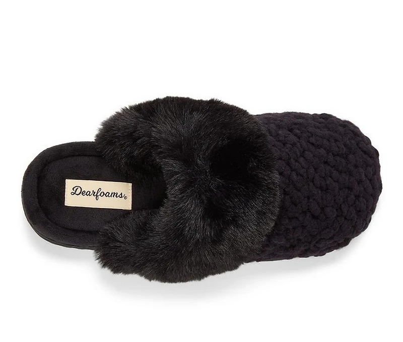 Dearfoams Woomen's Courtney Knit Scuff Slippers