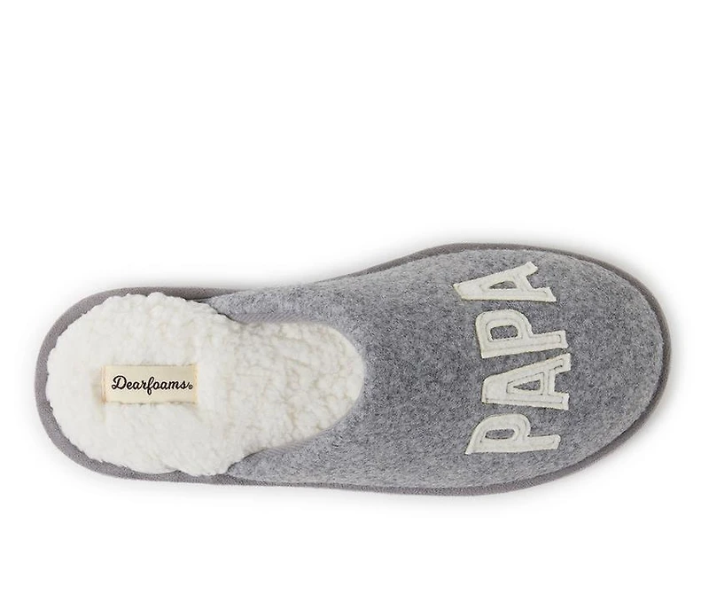 Dearfoams Men's Papa Bear Teddy Scuff Slippers