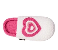 MUK LUKS Women's Sherpa Scuff W/Pink Heart Slippers