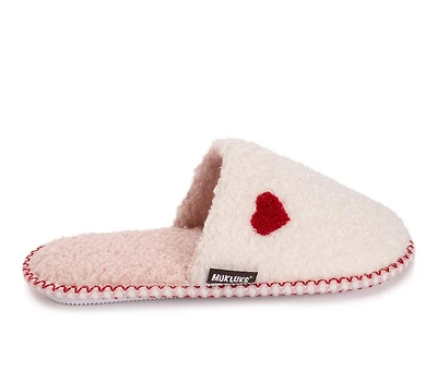 MUK LUKS Women's Novelty Sherpa W/Red Hearts Slippers