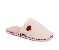 MUK LUKS Women's Novelty Sherpa W/Red Hearts Slippers