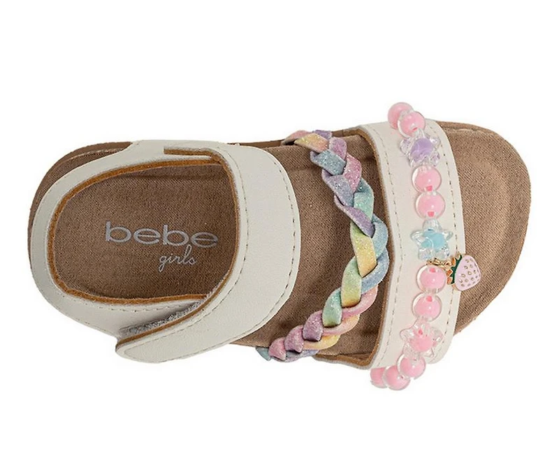 Girls' Bebe Toddler Berry Footbed Sandals