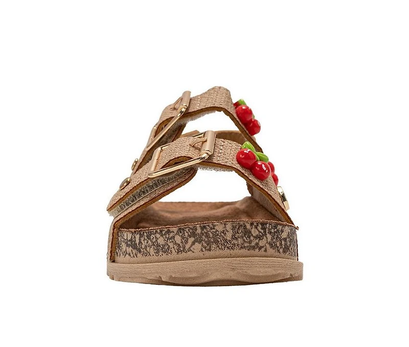 Girls' Bebe Toddler Cherrylet Footbed Sandals