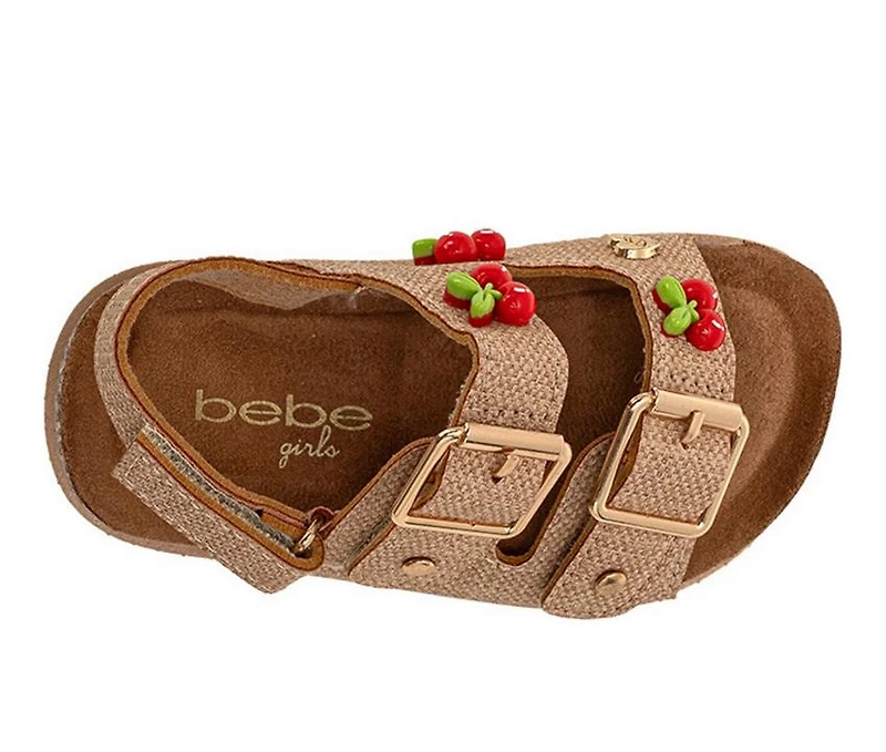 Girls' Bebe Toddler Cherrylet Footbed Sandals