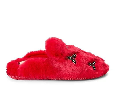 Dearfoams Holiday Fur Scuff Slippers