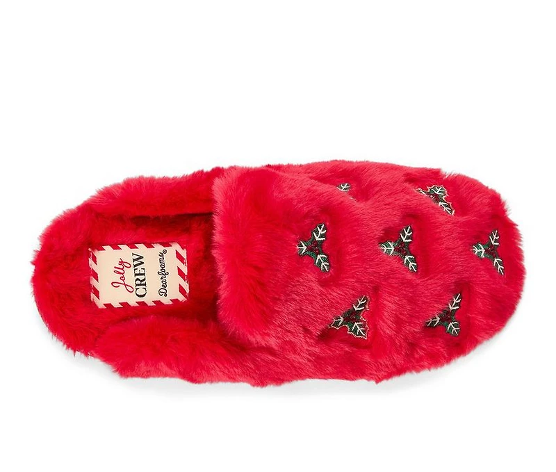 Dearfoams Holiday Fur Scuff Slippers