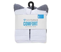 Sof Sole  6 Pair Comfort Cushioned Crew Socks