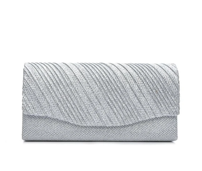 Four Seasons Handbags Small Diagonal Stripe Evening Clutch