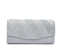 Four Seasons Handbags Small Diagonal Stripe Evening Clutch