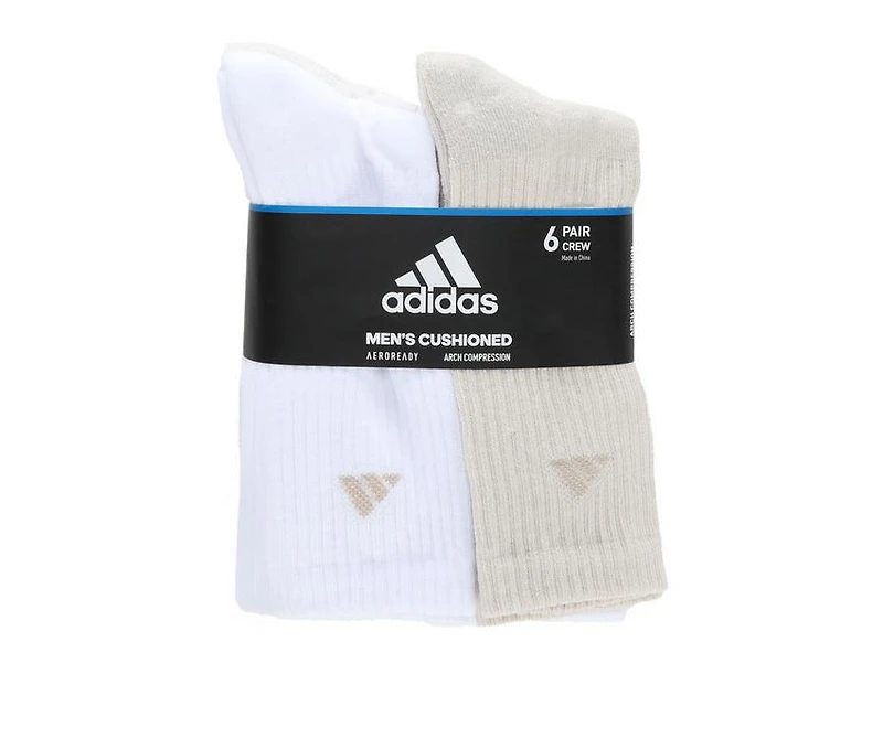 Adidas 6 Pair Men's Cushioned Crew Socks