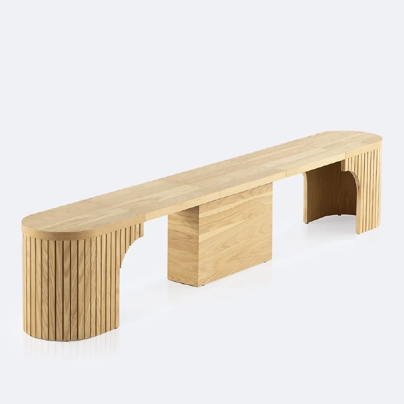 Transformer Round Bench - Scandinavian Oak