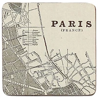 Paris Map Coasters - Set of 6