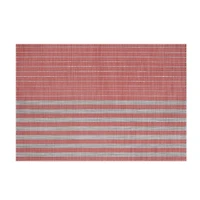Vinyl Placemat - Red Linen Stripe