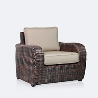 Willow Club Chair - Brown Mixed Wicker/Sand Cushion
