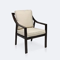 Riviera Dining Armchair - Brushed Mahoganny Frame/Cream Cushion
