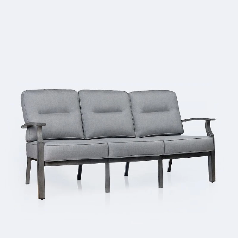 Belvedere Aluminum Sofa - Brushed Grey