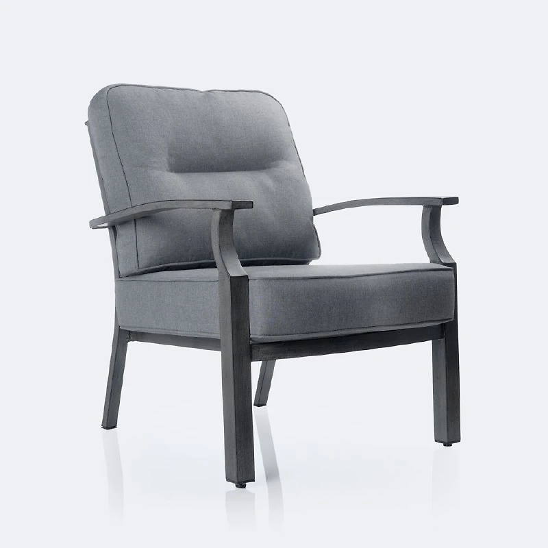 Belvedere Aluminum Club Chair - Brushed Grey