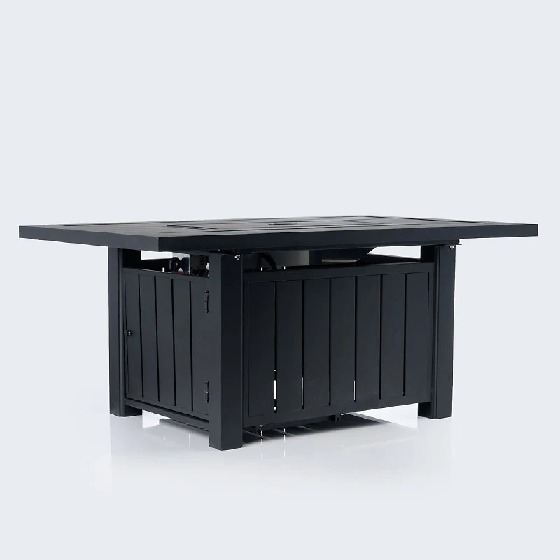 Belvedere 35"x56" Rectangular Firepit Table - Black