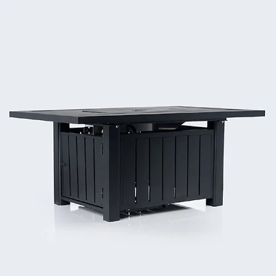 Belvedere 35"x56" Rectangular Firepit Table - Black