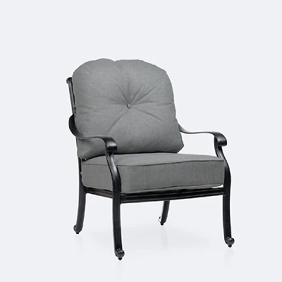 Blanca Club Chair – Black Tippet Frame – Dark Grey Cushions
