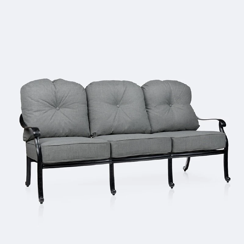 Blanca Sofa – Black Tippet Frame – Dark Grey Cushions