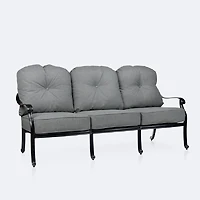 Blanca Sofa – Black Tippet Frame – Dark Grey Cushions