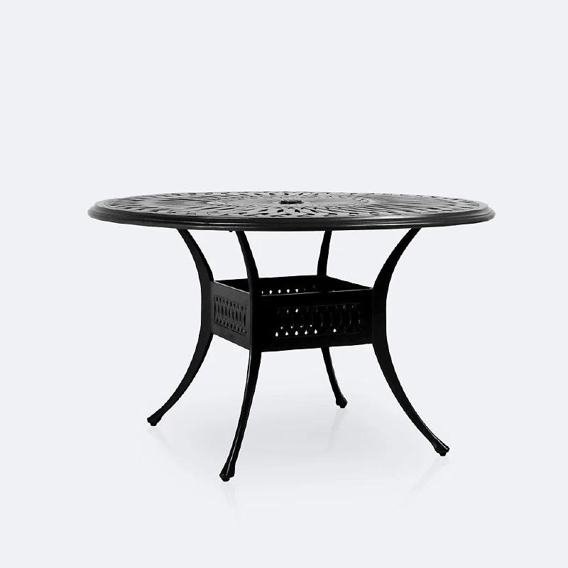 Breeze 48" Round Dining Table – Black Tippet