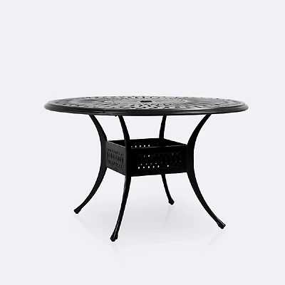 Breeze 48" Round Dining Table – Black Tippet