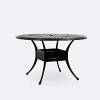 Breeze 48" Round Dining Table – Black Tippet
