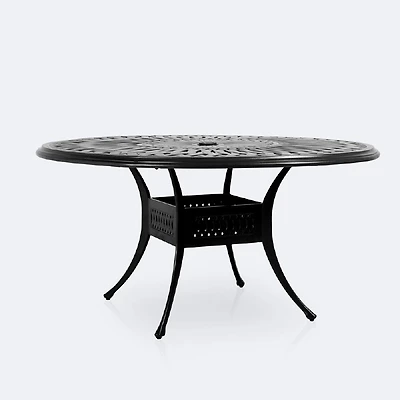 Breeze 60" Round Dining Table - Black Tippet