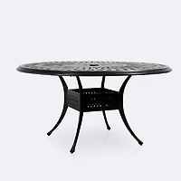 Breeze 60" Round Dining Table - Black Tippet