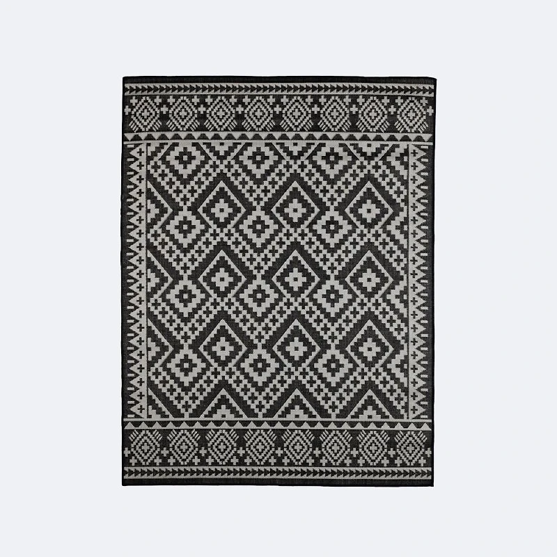 Cabana Outdoor Rug 5'x7' - Tribal Black