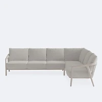 Celine LHF Sectional - Driftwood Frame, Mushroom Cushions