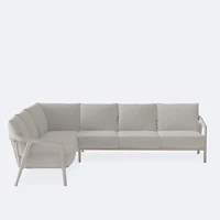 Celine RHF Sectional - Driftwood Frame, Mushroom Cushions
