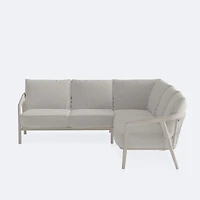Celine Square Sectional - Driftwood Frame, Mushroom Cushions