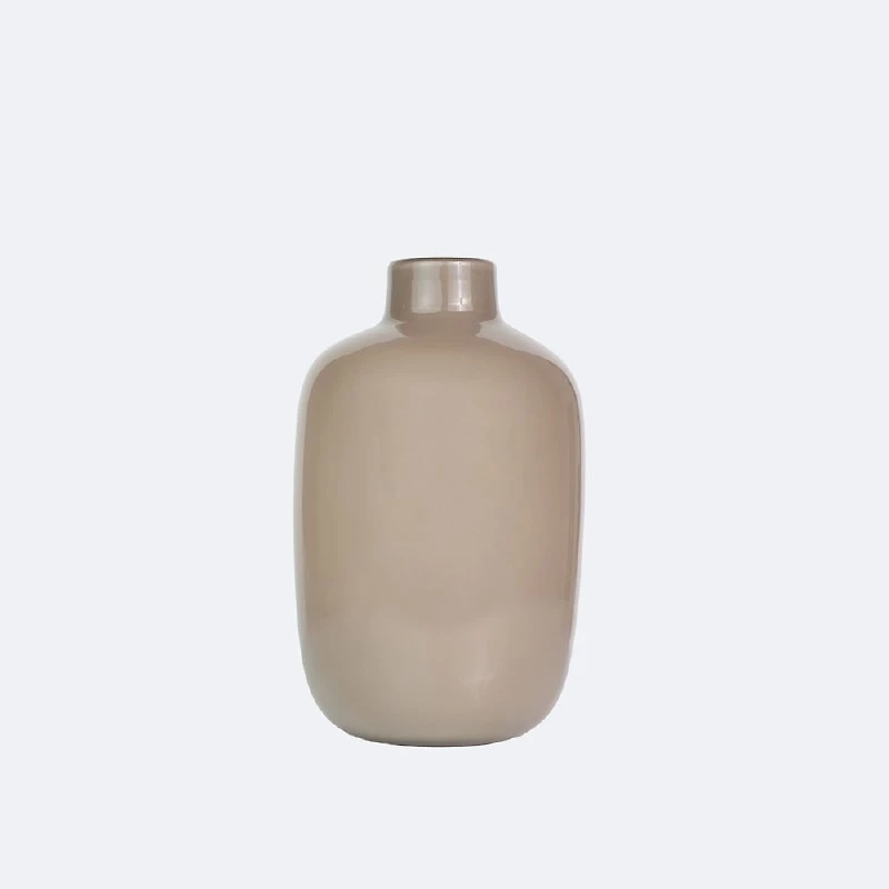 Glass Vase 30cm - Taupe