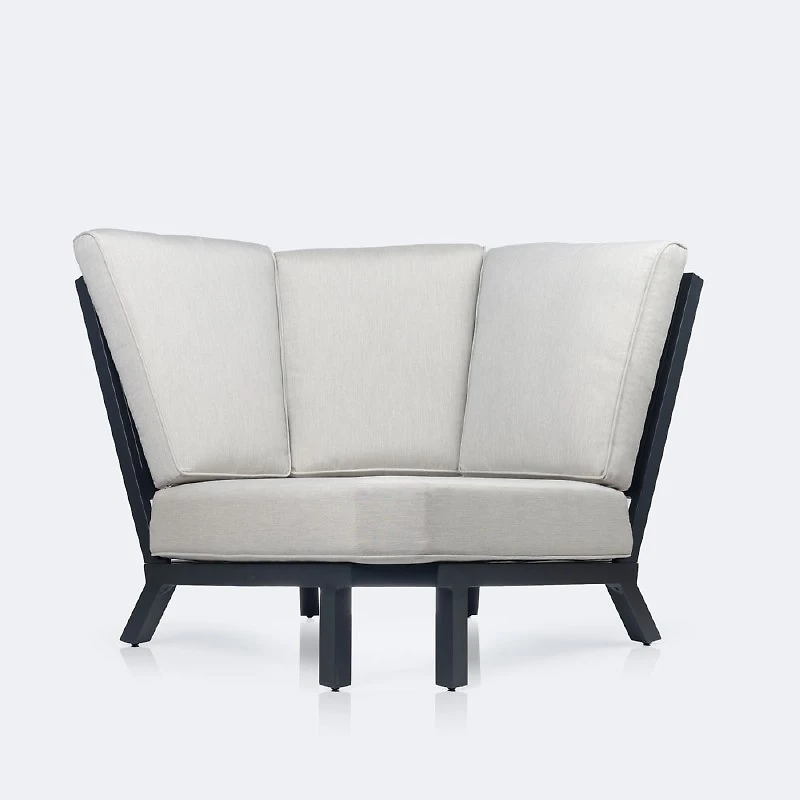 Eros Corner Chair, Black Frame, Sand Cushions