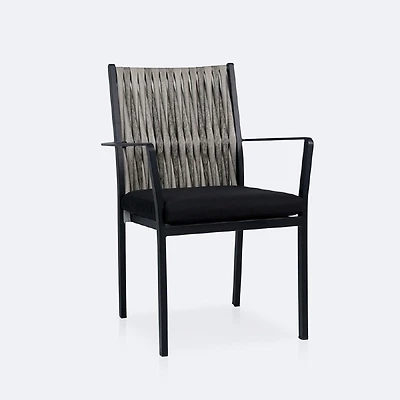 Finn Dining Chair - Black Frame - Carbon Black Cushion