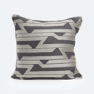 20"x20" Throw Pillow - Patterned Grey