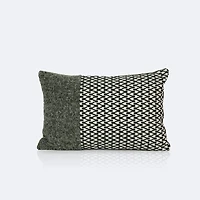 12"x18" Throw Pillow - Olive Velvet Patchwork